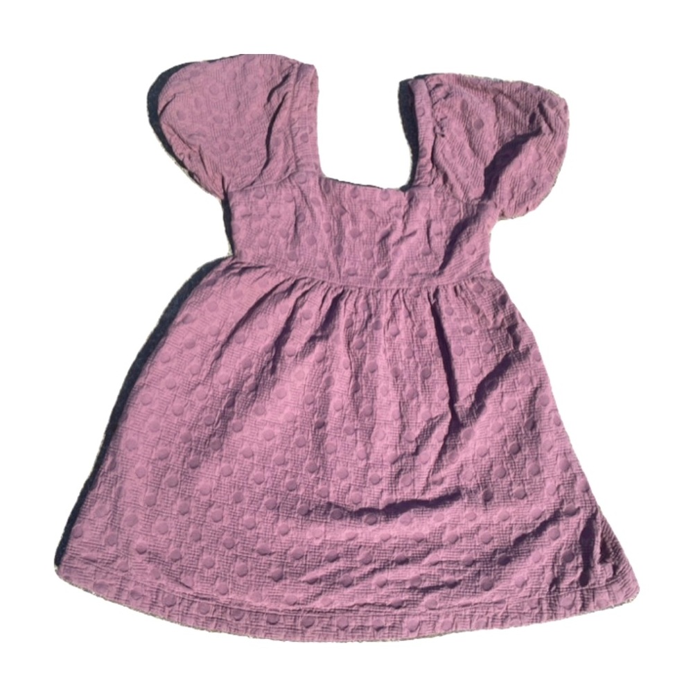 mauve polka dot babydoll dress